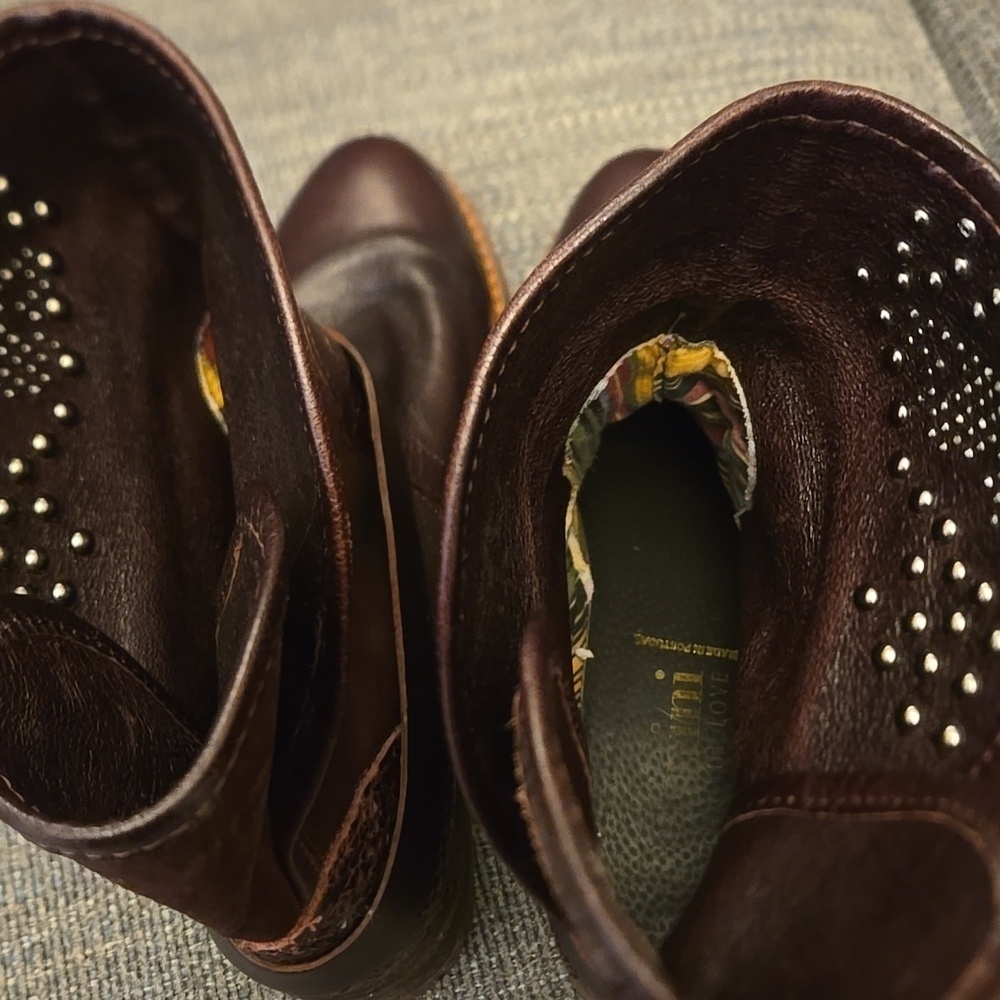 Felmini Burgundy Leather Ankle Booties-Size 39 8.5 - Picture 12 of 12